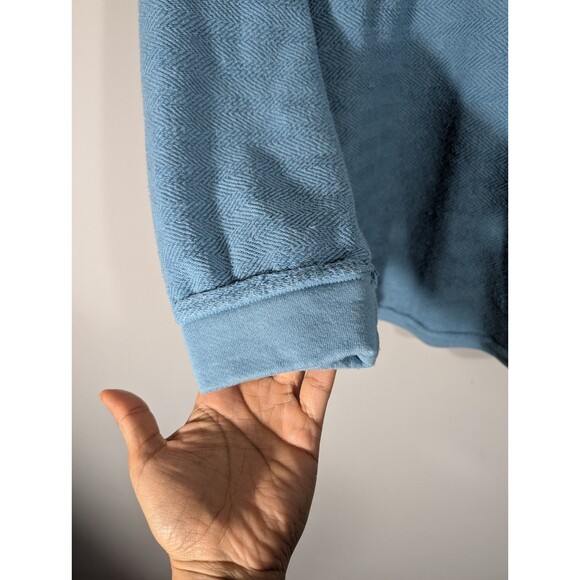 American Eagle Womens Blue Textured Henley Oversized Pullover Sz XS Streetwear - Picture 5 of 8